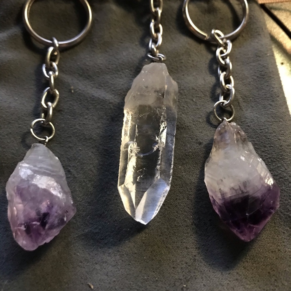 Raw gemstone Key chains